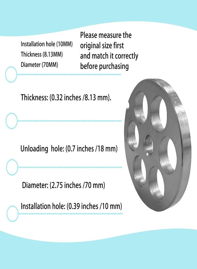 OUSTUE #12 Stainless Steel Meat Grinder Plate Discs Blades Compatible with FGA Food Chopper and Hobart, Cabelas, Weston, LEM, MTN Meat Grinders,Cutting Disks Heavy Duty (18/25 Hole Plate) - Image 2